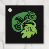 Étiquettes Cadeau Lizard Vert Chameleon Drunk Suspendu (Devant)