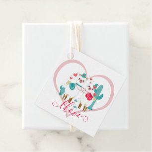 Étiquettes Cadeau Llama Amour