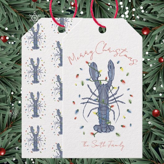 Étiquettes-cadeau Lobster Christmas Card