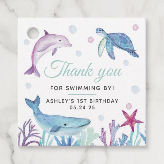 Étiquettes Cadeau L'océan sous la mer Les animaux privilégient la ba (Devant)