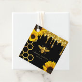 Étiquettes Cadeau logo abeille et tournesol (En situation)