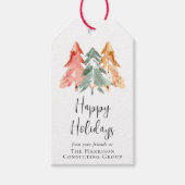 Étiquettes-cadeau Logo d'affaires Joyeux vacances Aquarelle Noël (Devant)