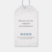 Étiquettes-cadeau Logo de la compagnie Blue snowflacon Noël (Dos)