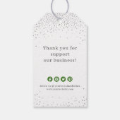 Étiquettes-cadeau Logo de la compagnie de flocs de neige vertes Noël (Dos)