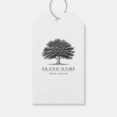 Étiquettes-cadeau Logo de l'arbre de chêne vintage Balises de suspen (Devant)
