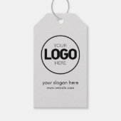 Étiquettes-cadeau Logo de l'entreprise - Balises Gris et Noir (Devant)