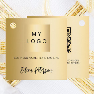 Étiquettes Cadeau Logo de l'entreprise de nom d'or Code QR tag