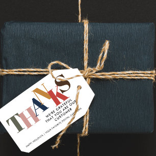 Étiquettes-cadeau Logo de l'entreprise Merci client Noël d'affaires
