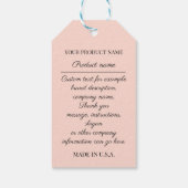 Étiquettes-cadeau Logo de l'entreprise personnalisée Description du  (Dos)