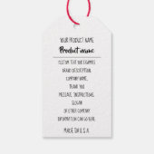 Étiquettes-cadeau Logo de l'entreprise personnalisée Description du  (Dos)