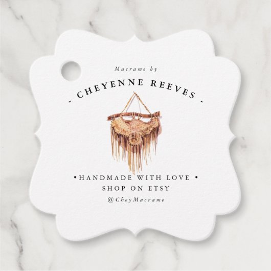 Étiquettes Cadeau Logo de macro aquarelle | Balise de blocage d'entr (Devant)