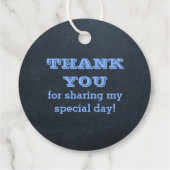 Étiquettes Cadeau Logo de nom bleu Chalkboard (Dos)