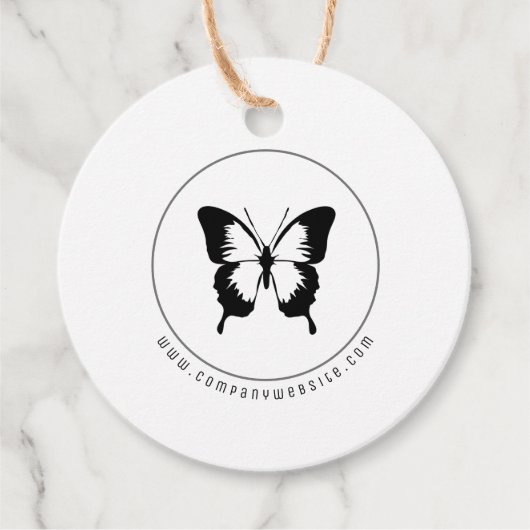 Étiquettes Cadeau Logo de papillon noir (Devant)