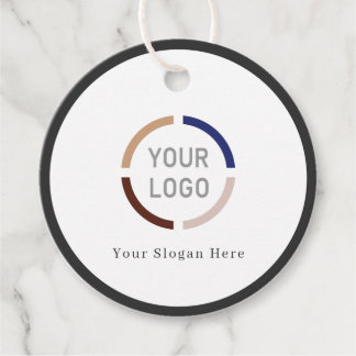 Étiquettes Cadeau Logo de société moderne simple avec bordure noire
