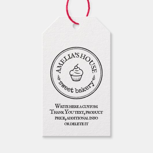 Étiquettes-cadeau Logo d'entreprise fait maison sur mesure simple Pr (Devant)