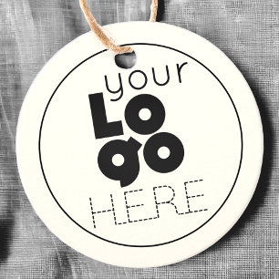 Étiquettes Cadeau Logo d'entreprise moderne sur Ecru Ivory Hang Tag