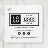 Étiquettes Cadeau Logo d'entreprise personnalisé sur fond blanc pour (Devant)