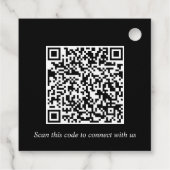 Étiquettes Cadeau Logo d'entreprise QR Code Merci noir (Dos)