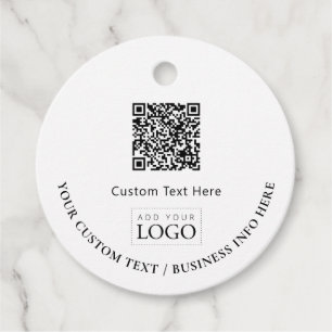 Étiquettes Cadeau Logo d'entreprise simple QR Code promotionnel