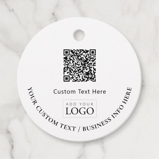 Étiquettes Cadeau Logo d'entreprise simple QR Code promotionnel (Devant)