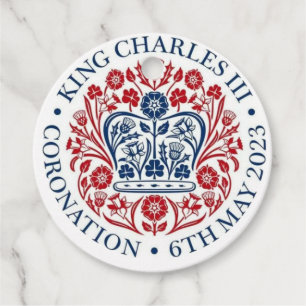 Étiquettes Cadeau Logo du couronnement King Charles III