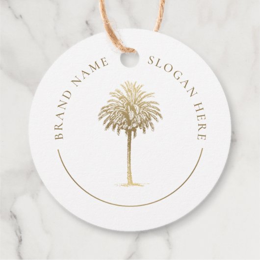 Étiquettes Cadeau Logo Gold Palm Tree (Dos)