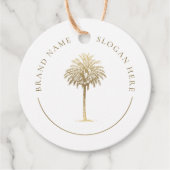 Étiquettes Cadeau Logo Gold Palm Tree (Devant)