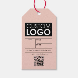 Étiquettes-cadeau Logo Hang Tag Prix Vêtements Balises à coudre Rose