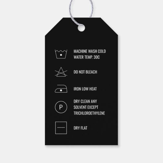Étiquettes-cadeau Logo moderne Détails de l'entretien des vêtements (Dos)
