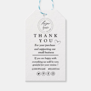 Étiquettes-cadeau Logo personnalisé Kraft papier merci pour l'étique
