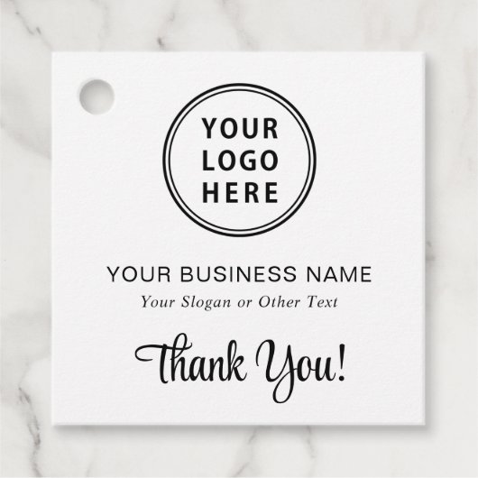 Étiquettes Cadeau Logo professionnel promotionnel QR Code Merci (Devant)