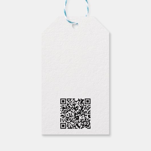 Étiquettes-cadeau Logo simple avec texte et codes QR Balises commerc (Dos)