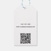 Étiquettes-cadeau Logo simple avec texte et codes QR Balises commerc (Dos)