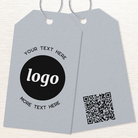 Étiquettes-cadeau Logo Texte QR Code Bleu Prix professionnel ou