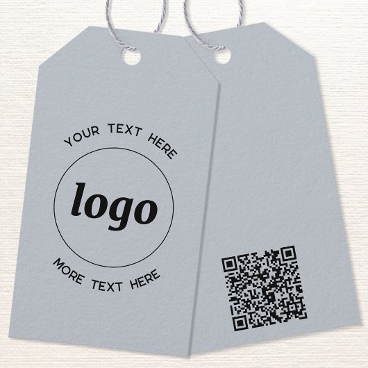 Étiquettes-cadeau Logo Texte QR Code Bleu Prix professionnel ou