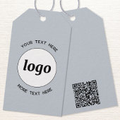 Étiquettes-cadeau Logo Texte QR Code Bleu Prix professionnel ou