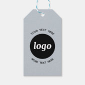 Étiquettes-cadeau Logo Texte QR Code Bleu Prix professionnel ou (Devant)