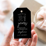 Étiquettes-cadeau LOLA 21st Birthday Favor Balise Noir<br><div class="desc">La collection Lola dégage une élégance moderne avec ses lignes épurées et sa typographie contemporaine. Ses sous-tons féminins sont magnifiquement équilibrés avec une déclaration audacieuse,  ce qui en fait un choix idéal pour la mariée vivante et moderne.</div>