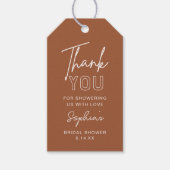 Étiquettes-cadeau LOLA Fête des mariées, Baby shower Terracotta Fave (Devant)