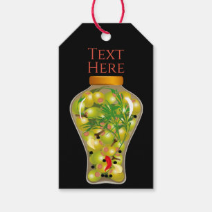 Étiquettes-cadeau L'olive et l'herbe préservent l'illustration de l'