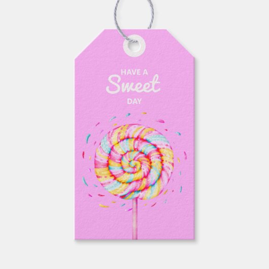 Étiquettes-cadeau Lollipop Sweet Candy Caramel Drops Illustration (Devant)