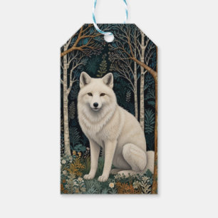 Étiquettes-cadeau Loup blanc vintage boho forêt sylvestre