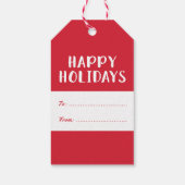 Étiquettes-cadeau Love and Cheer Red Brossé Script Holiday (Dos)