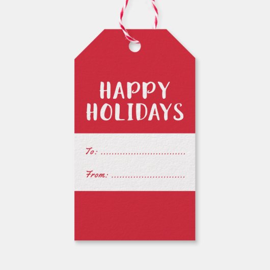 Étiquettes-cadeau Love and Cheer Red Brossé Script Holiday (Dos)