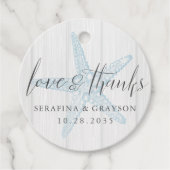 Étiquettes Cadeau Love and Thanks Rustic Beach Starfish (Devant)