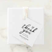 Étiquettes Cadeau Love Calligraphy Merci Floral Black B&W ID940 (En situation)