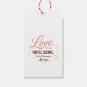 Étiquettes-cadeau Love First Coffee Second Mom Life Typography Desig (Devant)