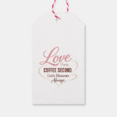 Étiquettes-cadeau Love First Coffee Second Mom Life Typography Desig (Dos)