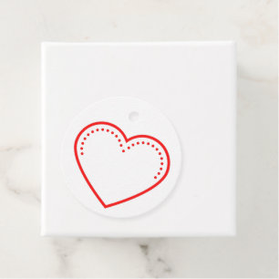 Étiquettes Cadeau Love Heart Red Valentine's Favor Tags