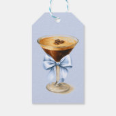 Étiquettes-cadeau Love is Brewing Blue Coquette Bow Bridal Shower (Dos)